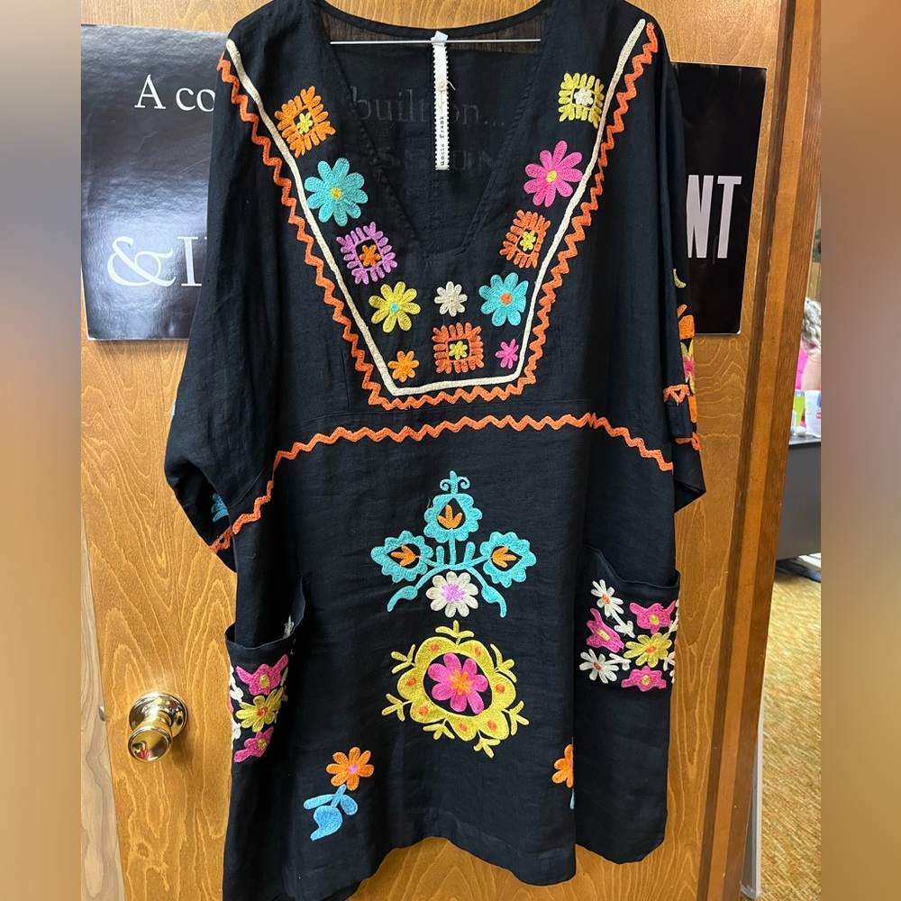Uncle Frank XL embroidered V neck dress.